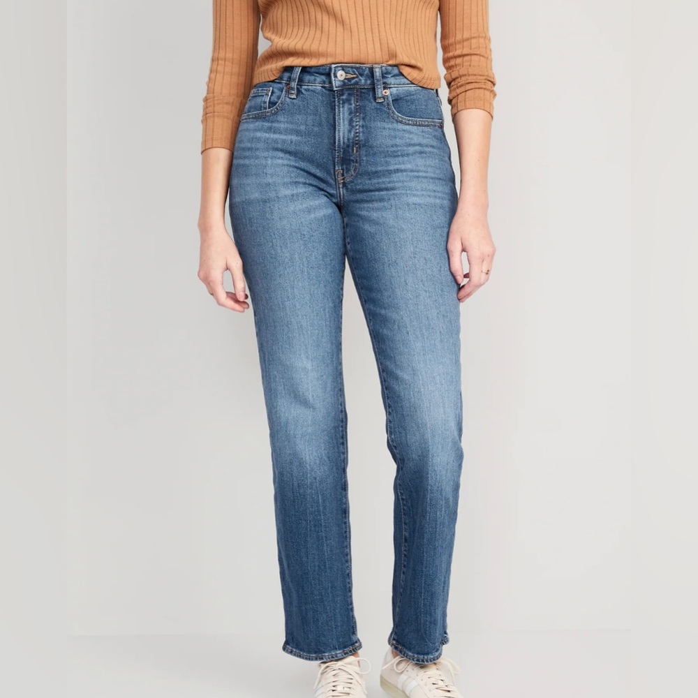 Old Navy High-Waisted OG Straight Jeans for Women with Extra Stretch Size 12